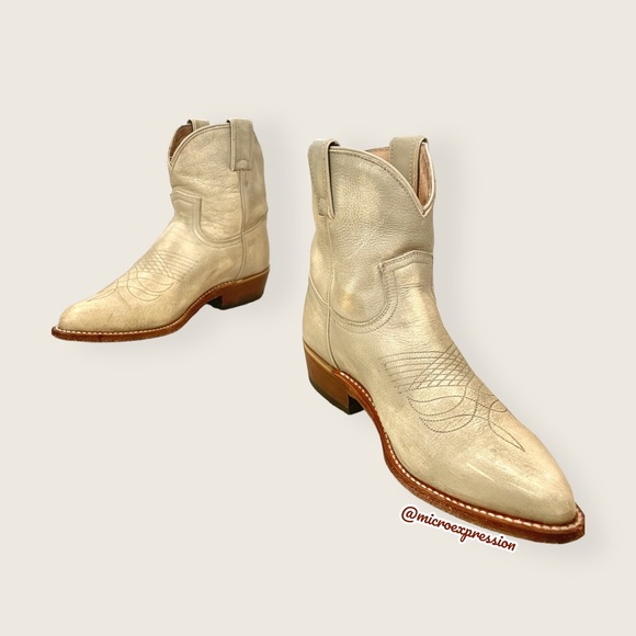 $379 Frye Billy Pull On Tan/Yellow Leather Western Southern Cowboy Short Boot - Picture 14 of 14